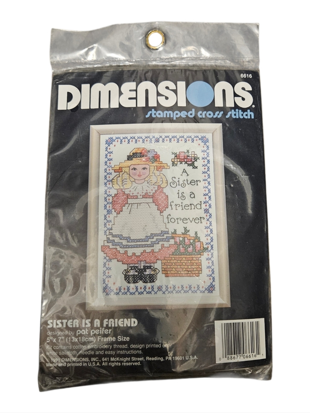 Vintage 1991 Dimensions Cross Stitch Kit A Sister is a Friend Forever 5"×7"